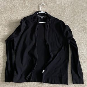 Hugo boss solid black zip up